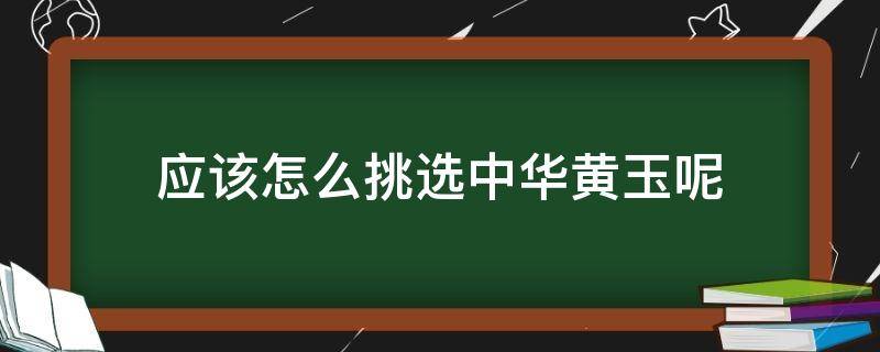 应该怎么挑选中华黄玉呢（黄玉怎么看