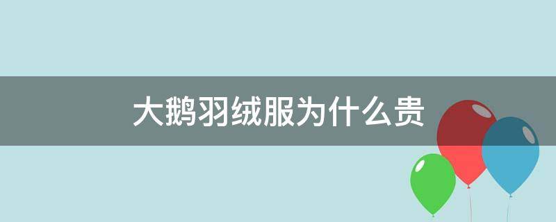 大鹅羽绒服为什么贵（大鹅羽绒服为什