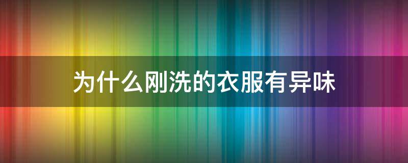 为什么刚洗的衣服有异味 为什么刚