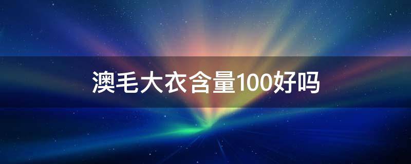 澳毛大衣含量100好吗（澳毛大衣重吗）