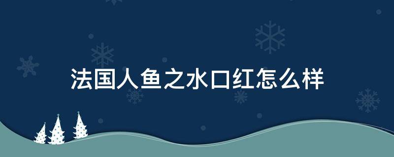 法国人鱼之水口红怎么样（法国人鱼之