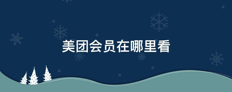 美团会员在哪里看（美团会员在哪里看