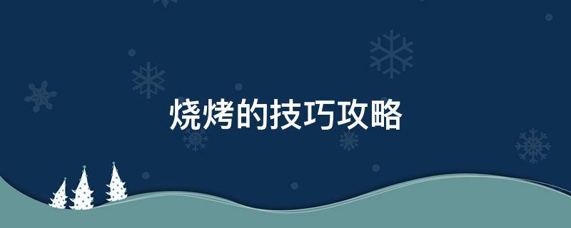 烧烤的技巧攻略 烧烤技巧大全视频