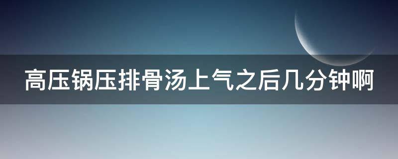 高压锅压排骨汤上气之后几分钟啊 