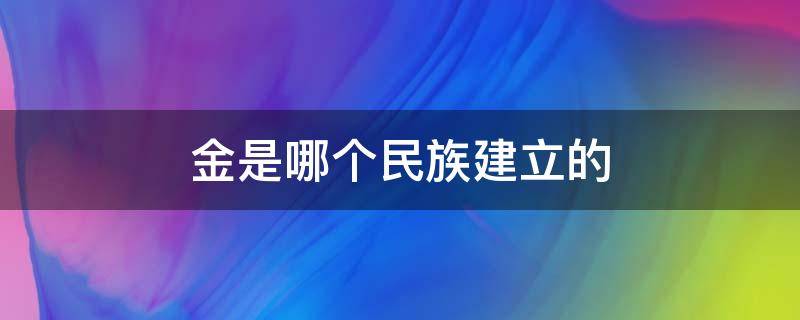 金是哪个民族建立的（元是哪个民族建