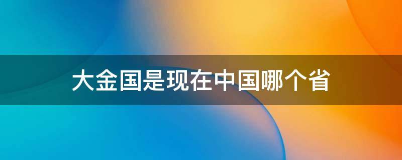 大金国是现在中国哪个省 原来的大